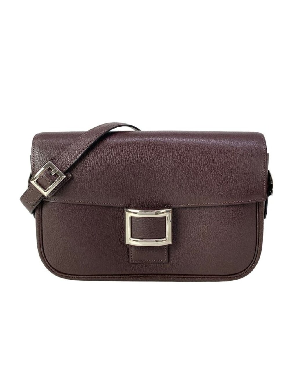 Hermes Shoulder Bag Martine Chocolat Silver